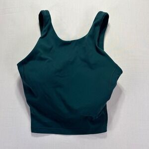 Lululemon Align Tank Top Deep Teal Racerback Cropped Athletic Women Size‎ 4